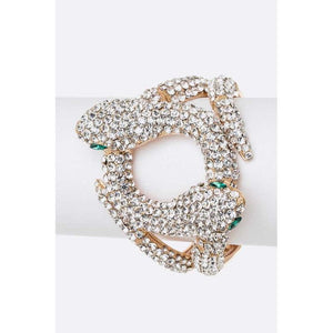 Crystal Double Snake Stretch Bracelet