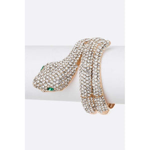 Crystal Snake Statement Stretch Bracelet