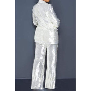DIVA STYLE SEQUINS BLAZER & PANTS SUIT