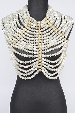 Faux Pearl Body Chain