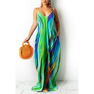 OCEAN GREEN TIE DYE CAMI DRESS
