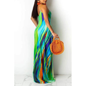 OCEAN GREEN TIE DYE CAMI DRESS