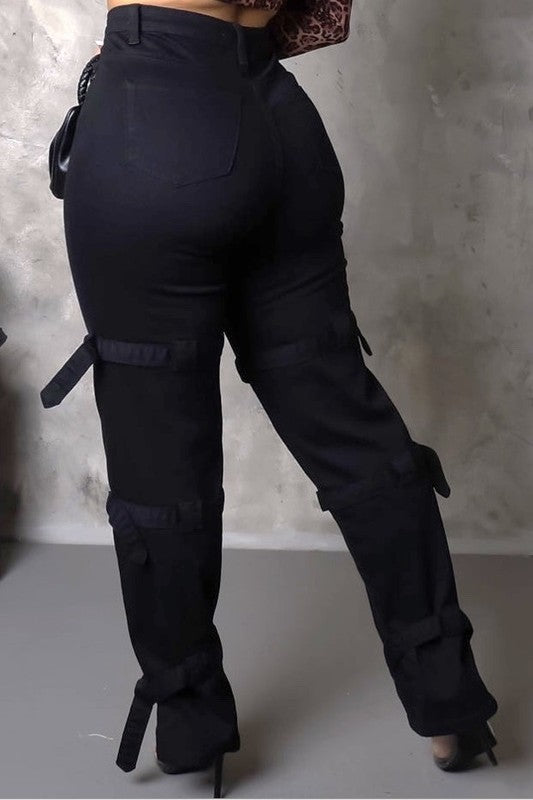 High Rise Strapped Buckle Pants