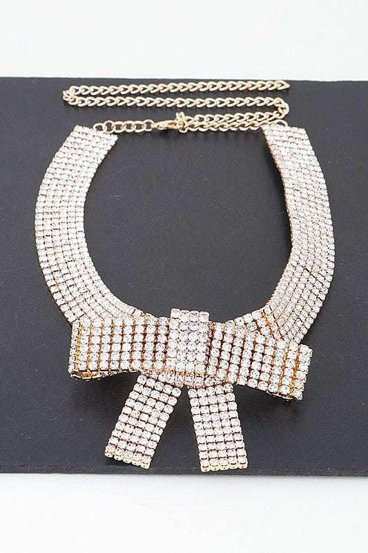 Sparkling Bow Necklace