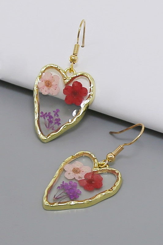 Flower Heart Shape Earrings