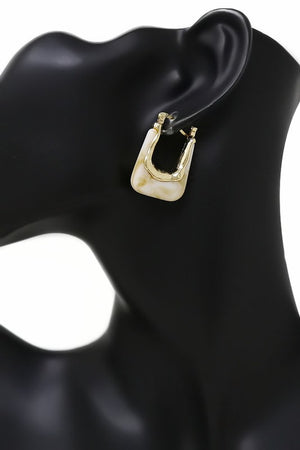 Marble Gold Hoop Earrings