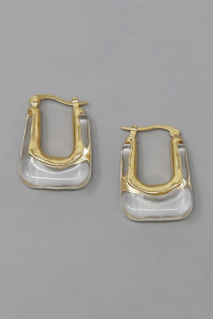 Marble Gold Hoop Earrings