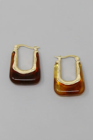 Marble Gold Hoop Earrings