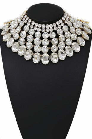 Glass Stone Embellished Necklace