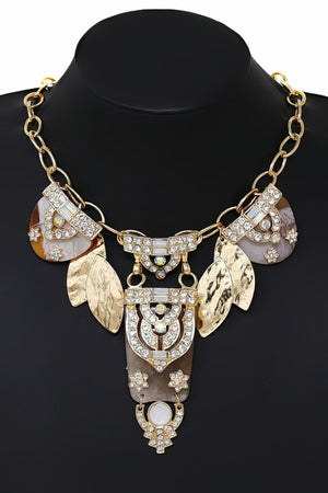 Glass Stone Embellished Necklace