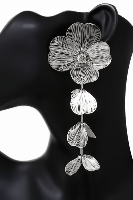 Filigree 3D Flower drop Earrings