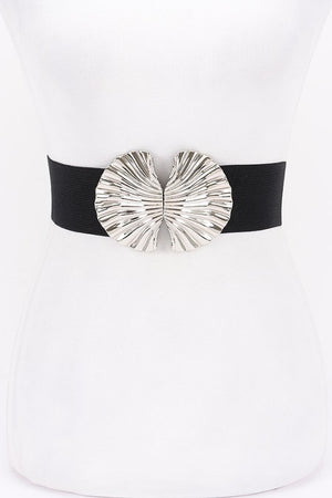 Double Shell Buckle Stretch Belt