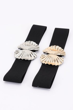 Double Shell Buckle Stretch Belt