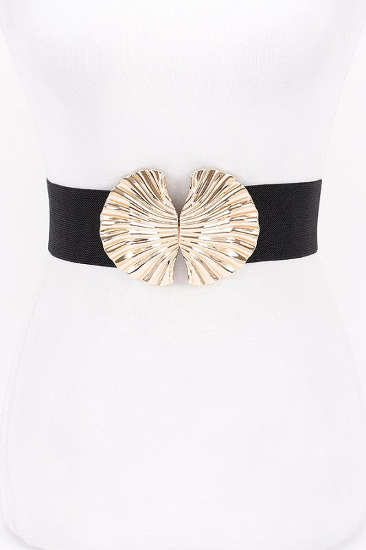 Double Shell Buckle Stretch Belt