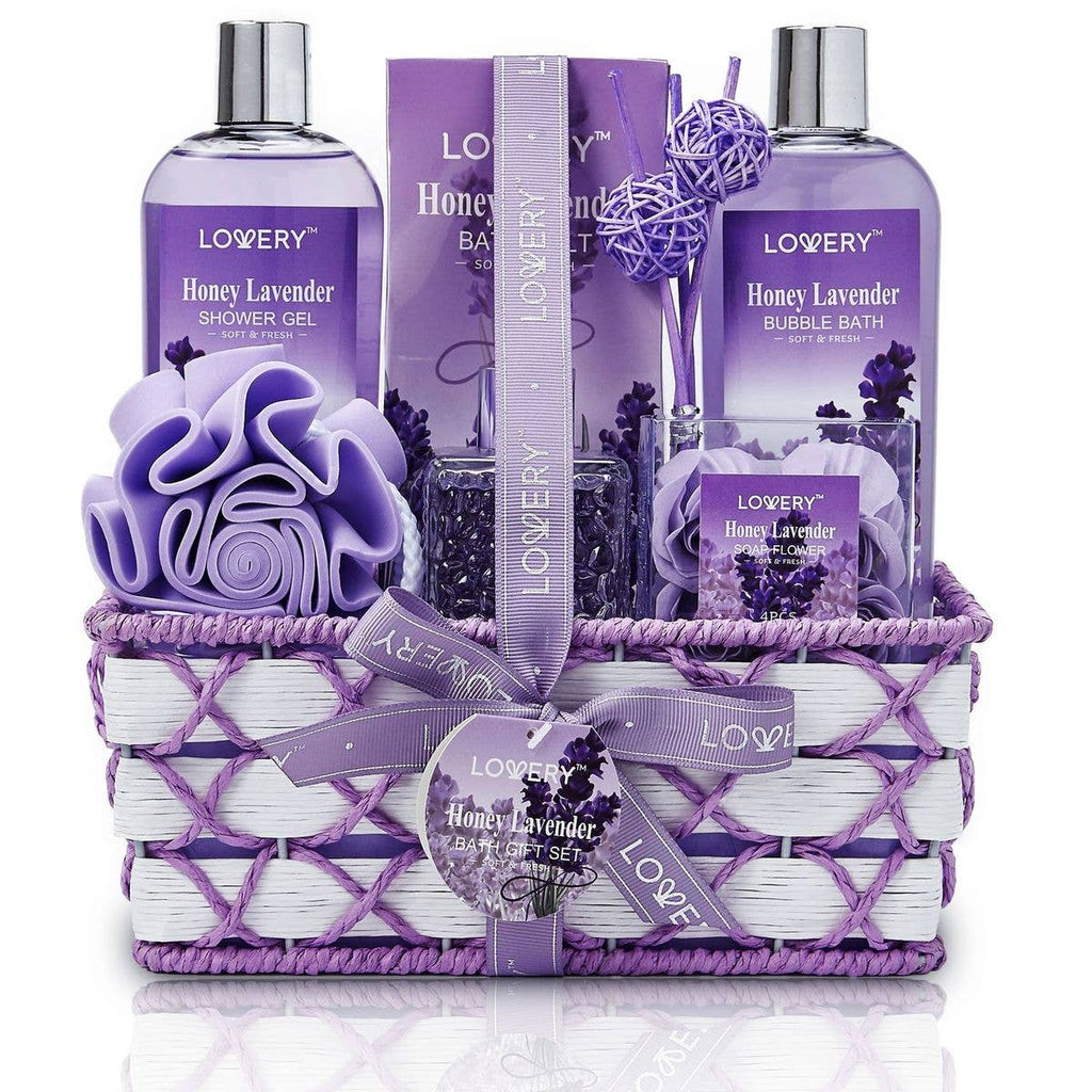 Bath And Body Gift  Set - Honey Lavender with Oil Diffuser