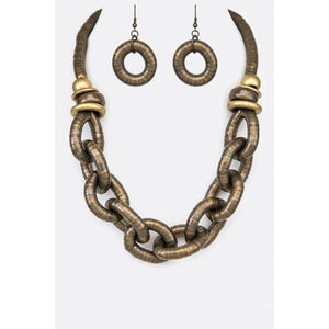 Vintage Inspired Coil Chain Loop Necklace Set