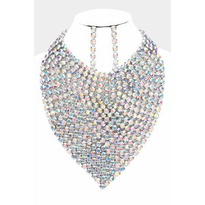 Rhinestone Multi-Color Crystal Teardrop Necklace Set