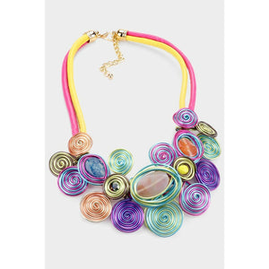 Triple Oval Bead Swirl Necklace Set
