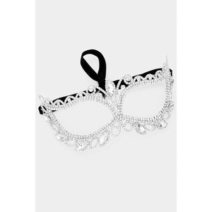 Silver Crystal Rhinestone Masquerade Mask